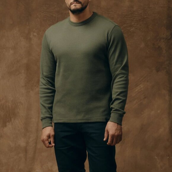 Filson Waffle Knit Thermal Crewneck Shirt Mens XS Long Sleeve Mossy Rock Green - Picture 1 of 16